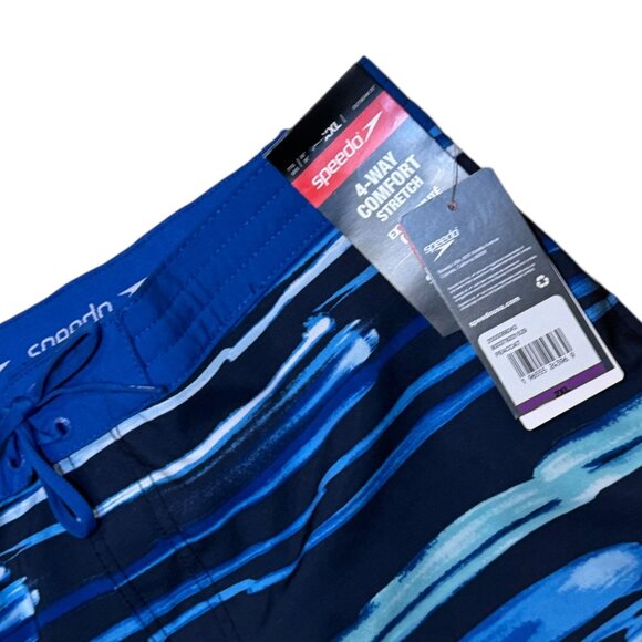 Speedo Mens Hydro Square Leg Boardshorts 4-Way Comfort Stretch Peacoat Blue 2XL - Picture 2 of 3